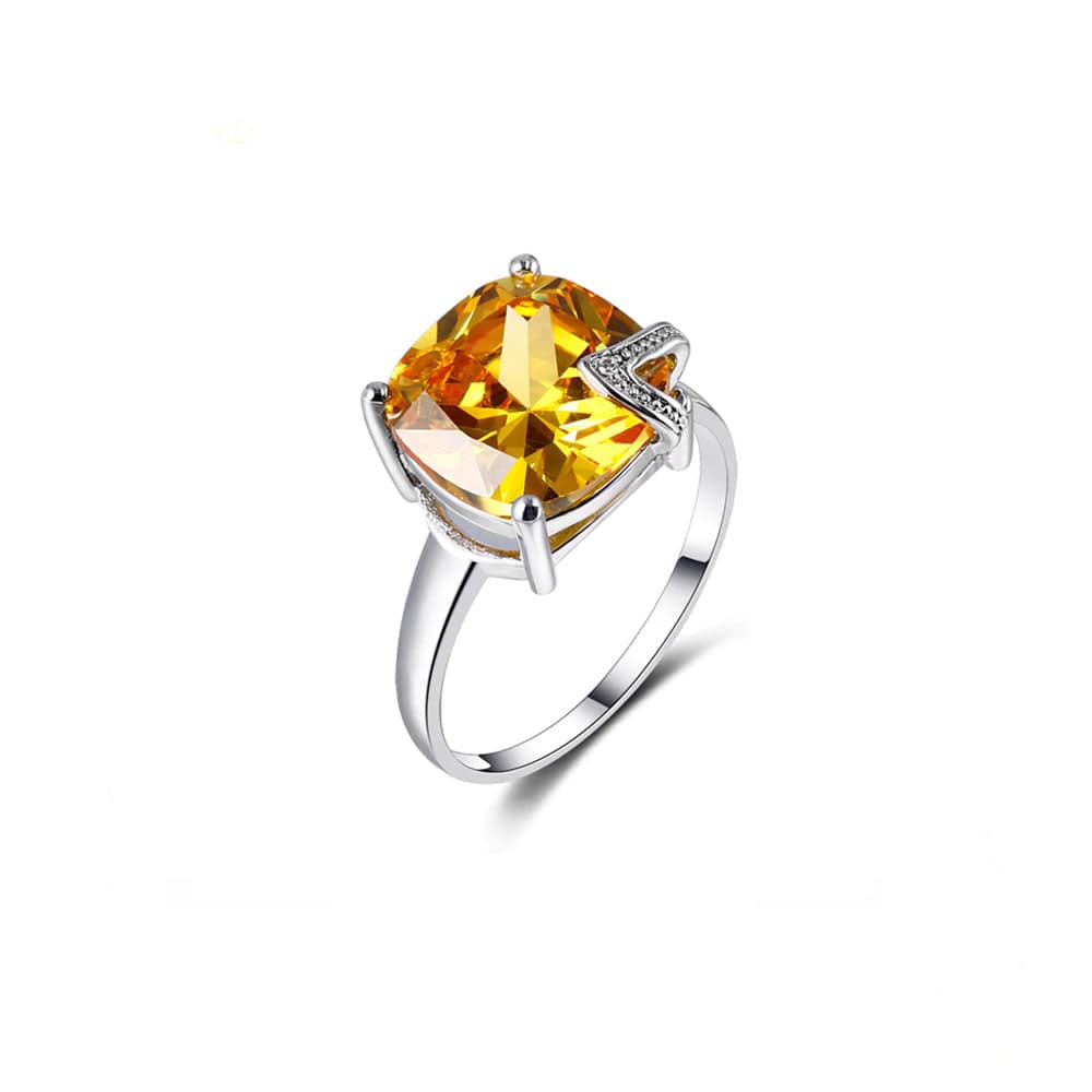 Bague Pierre Citrine "Eva" en Argent 925