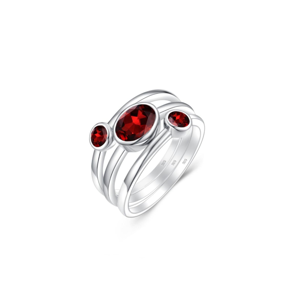 Bague Pierre Grenat "Astrid" en Argent 925
