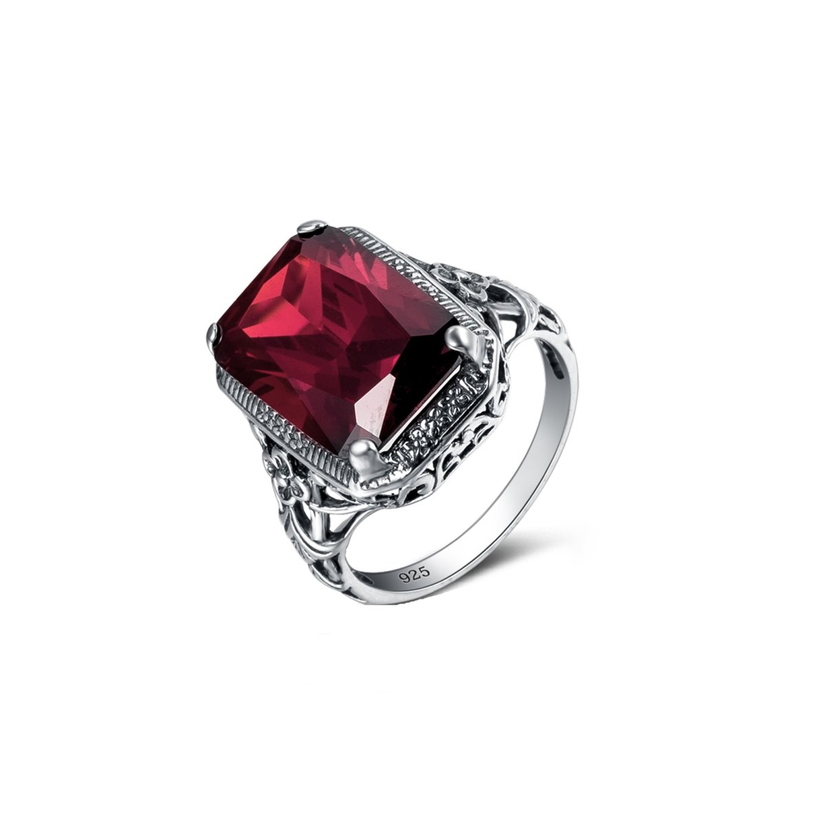 Bague Pierre Grenat "Eibba" en Argent Sterling