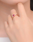 Bague Pierre Grenat "Elida" en Argent Sterling