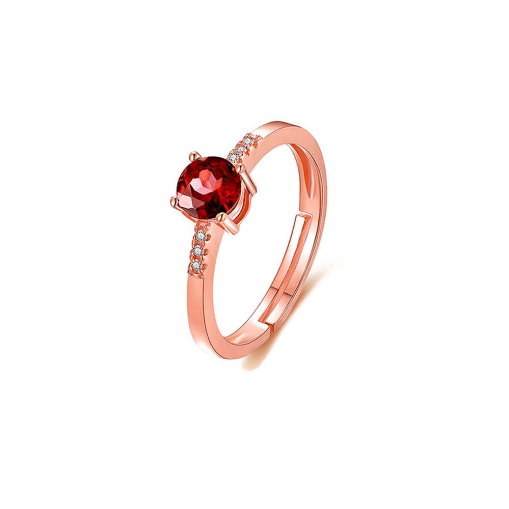 Bague Pierre Grenat "Elida" en Argent Sterling