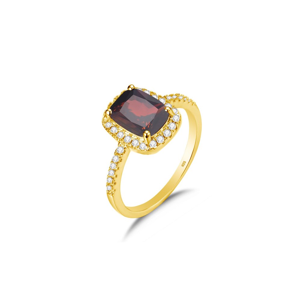 Bague Pierre Grenat "Hellevi" en Argent Sterling