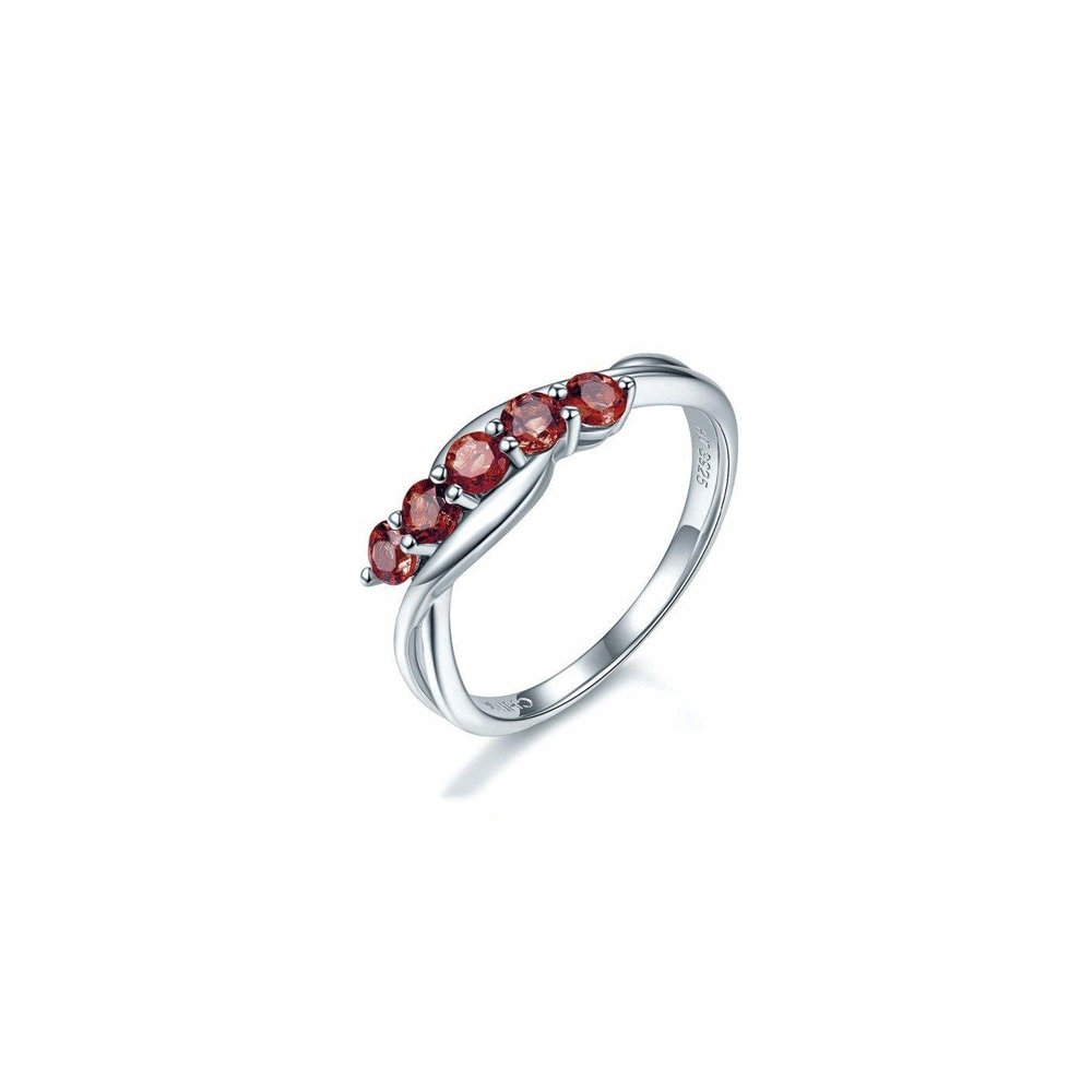 Bague Pierre Grenat "Sibylla" en Argent Sterling