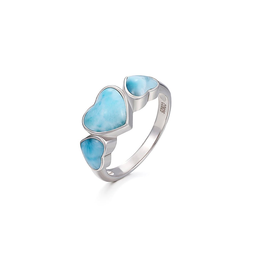 Bague Pierre Larimar "Elowen" Argent Sterling