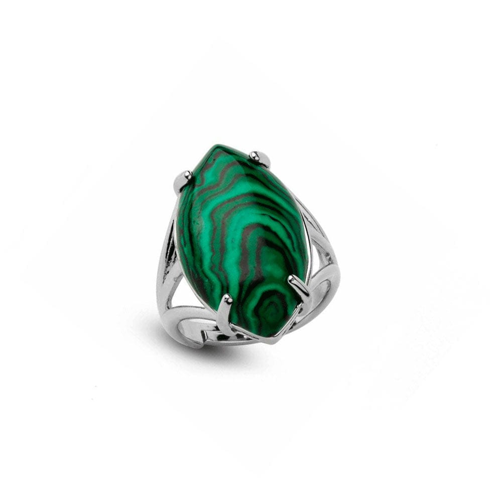Bague Pierre Malachite "Nyx"