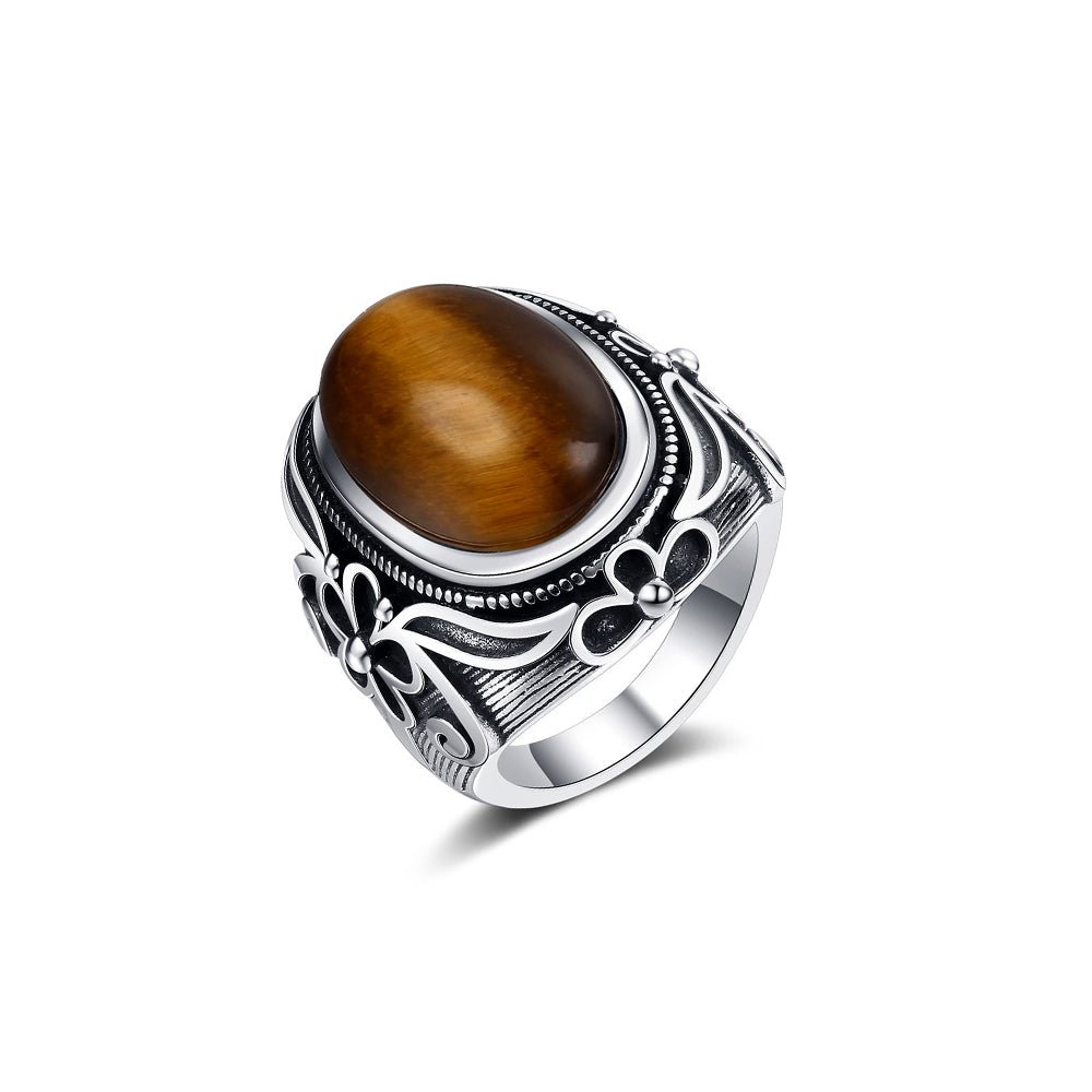 Bague Pierre Oeil de Tigre "Coralie"