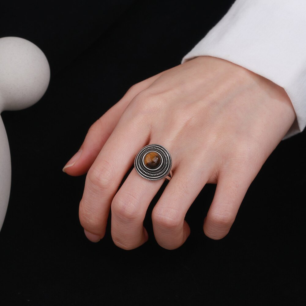 Bague Pierre Oeil de Tigre "Coraline"