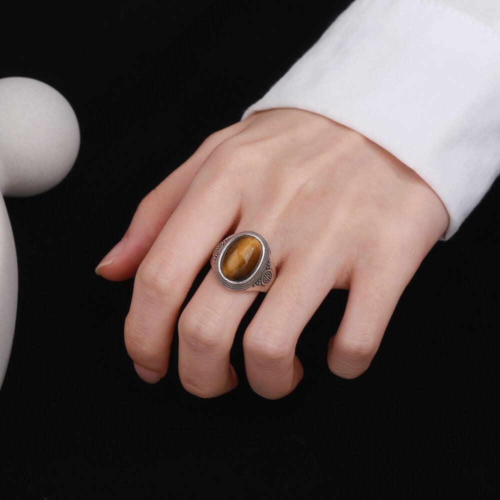 Bague Pierre Oeil De Tigre "Elina"