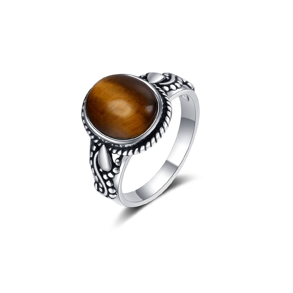 Bague Pierre Oeil de Tigre "Flora"