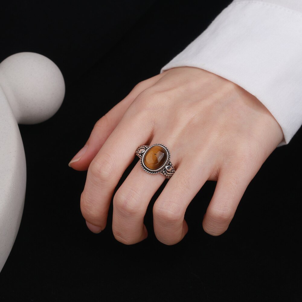 Bague Pierre Oeil de Tigre "Flora"