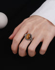 Bague Pierre Oeil de Tigre "Flora"
