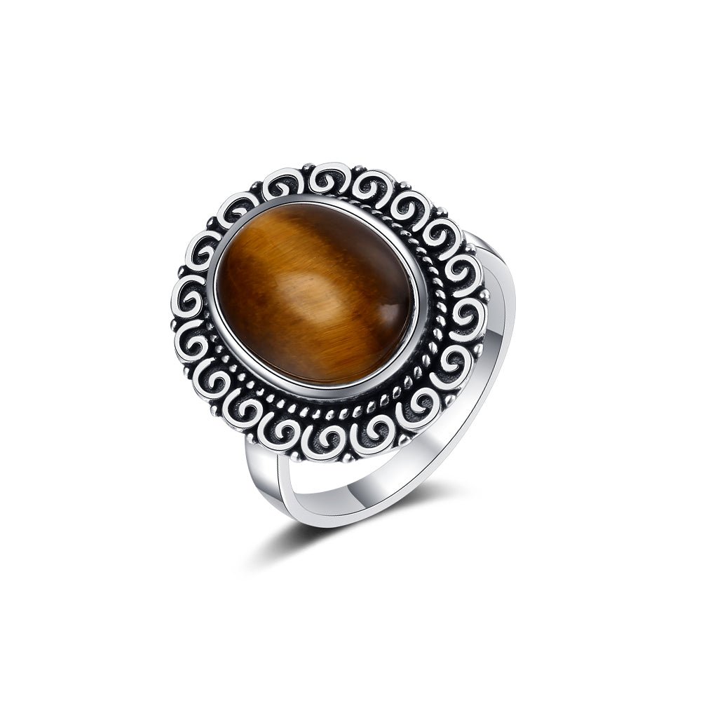 Bague Pierre Oeil De Tigre "Ondine"