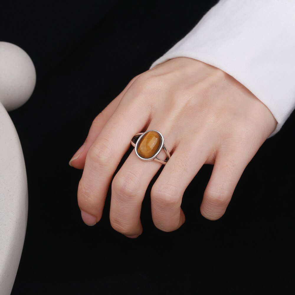 Bague Pierre Oeil de Tigre "Stella"