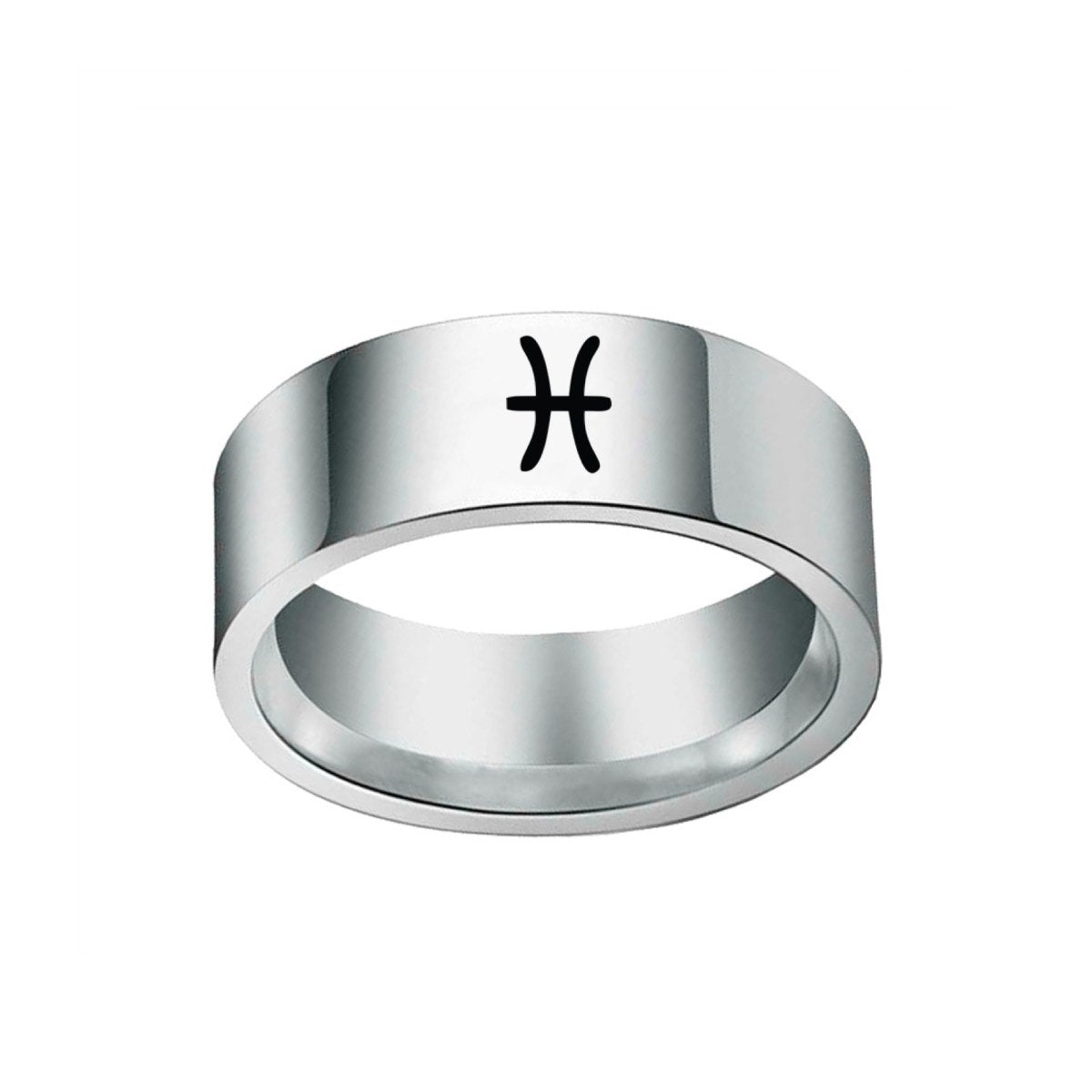 Bague Signe Astro Poissons en Acier
