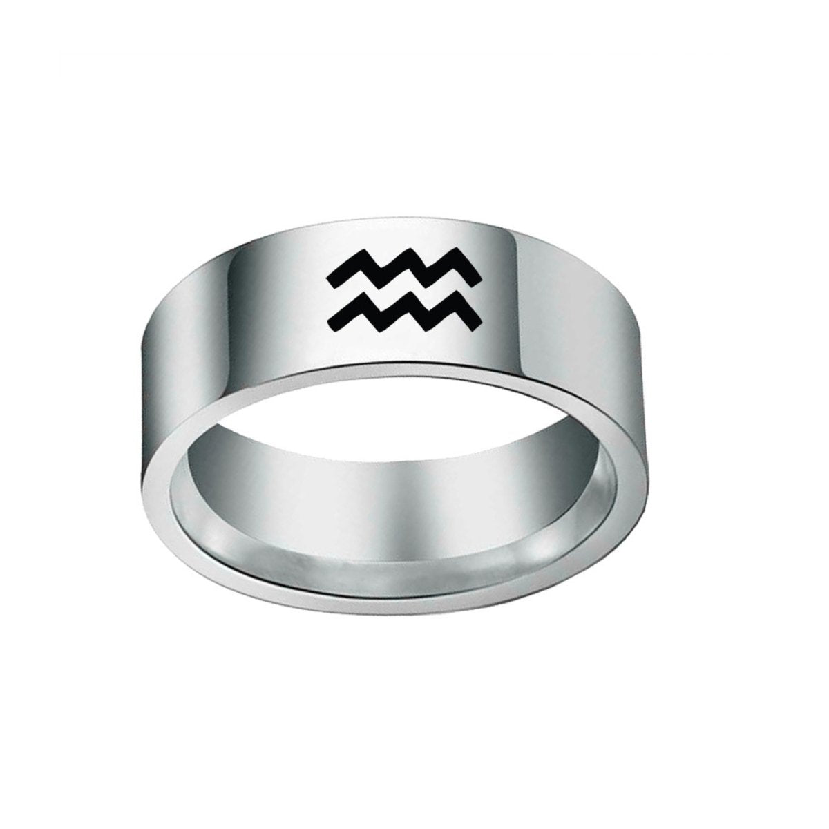 Bague Signe Astro Verseau en Acier