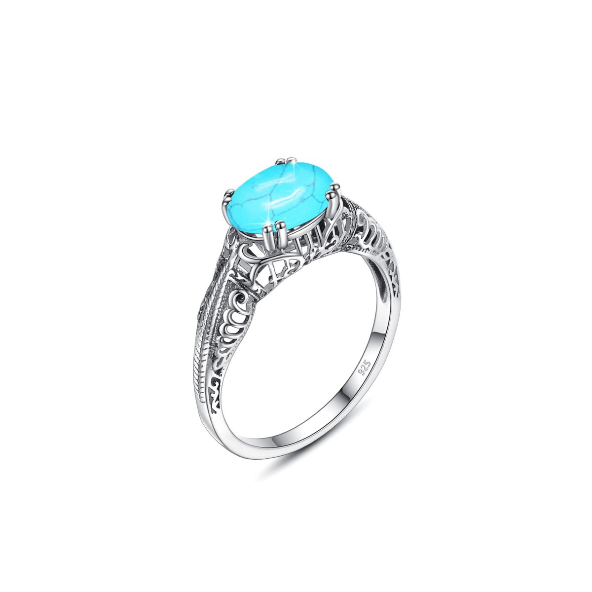 Bague Turquoise "Zéphyra" en Argent Sterling
