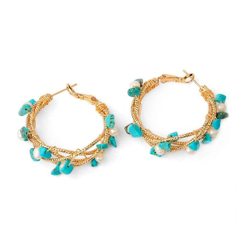 Boucles Créoles Turquoise "Clara"