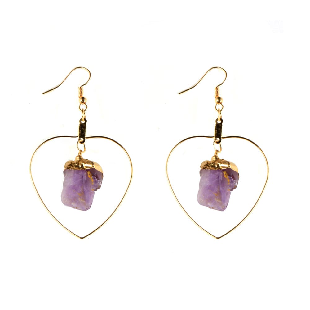 Boucles D'oreille Pierre Améthyste "Halia"