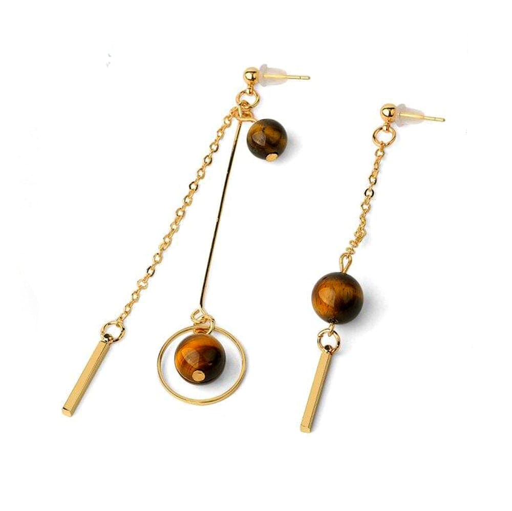 Boucles D'oreilles Oeil De Tigre "Euphrasie"