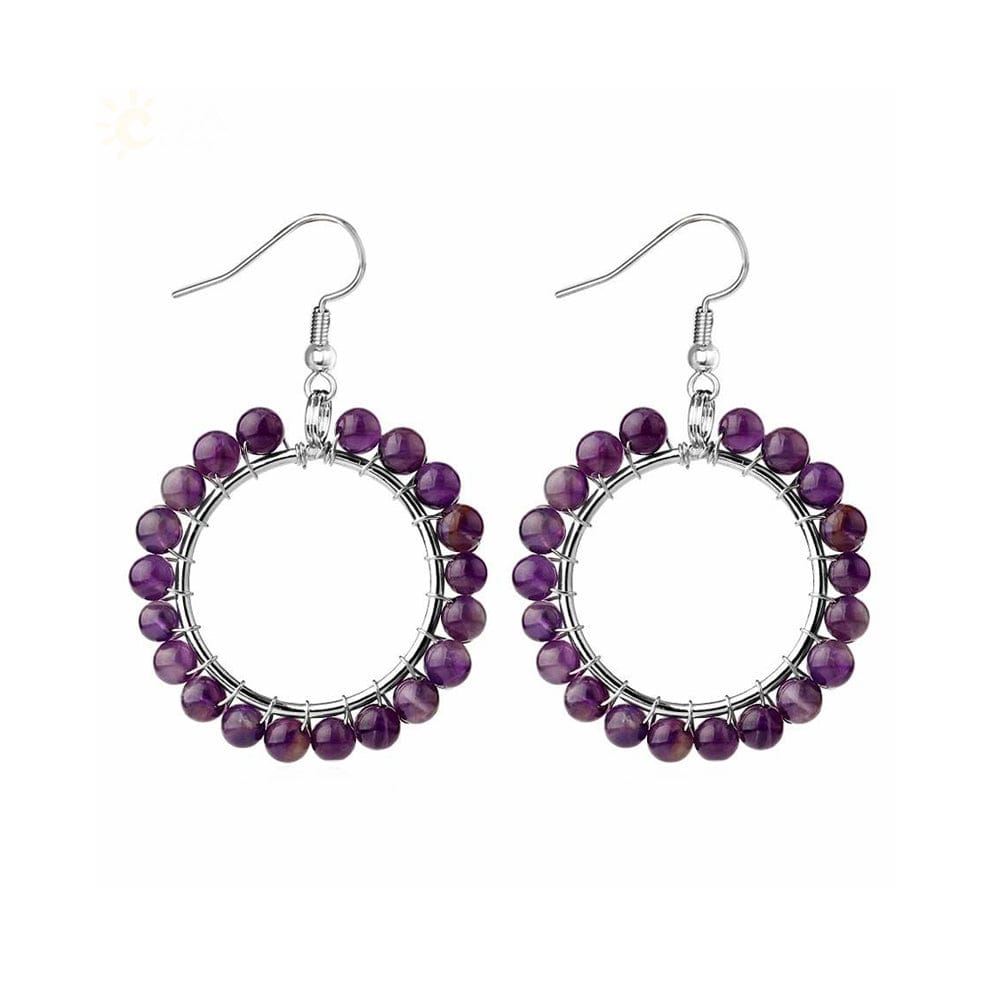 Boucles D'oreilles Perles Améthyste "Silvia"