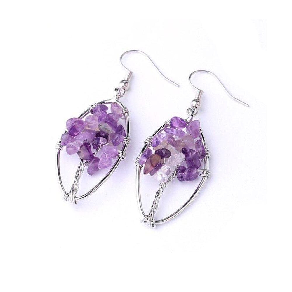 Boucles D'oreilles Perles Améthyste "Sophie"
