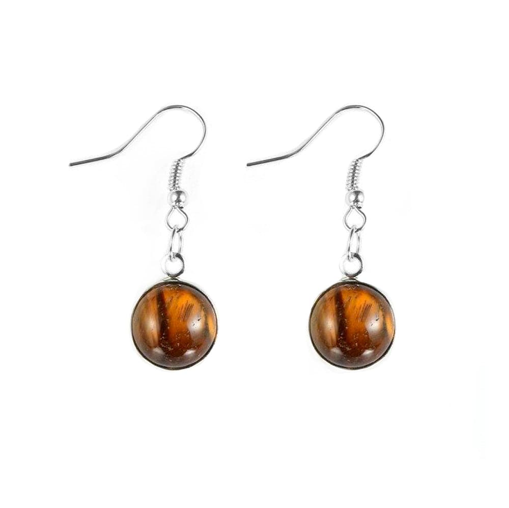 Boucles D'oreilles Pierre Oeil De Tigre "Anita"
