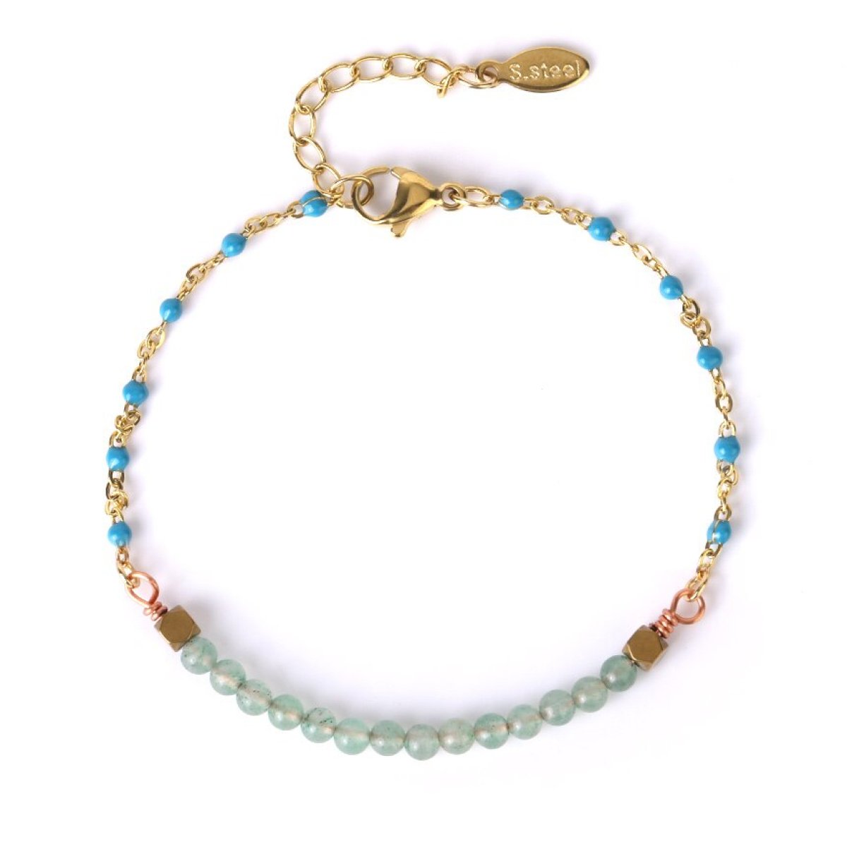 Bracelet Agate "Linaria" en Acier Inoxydable