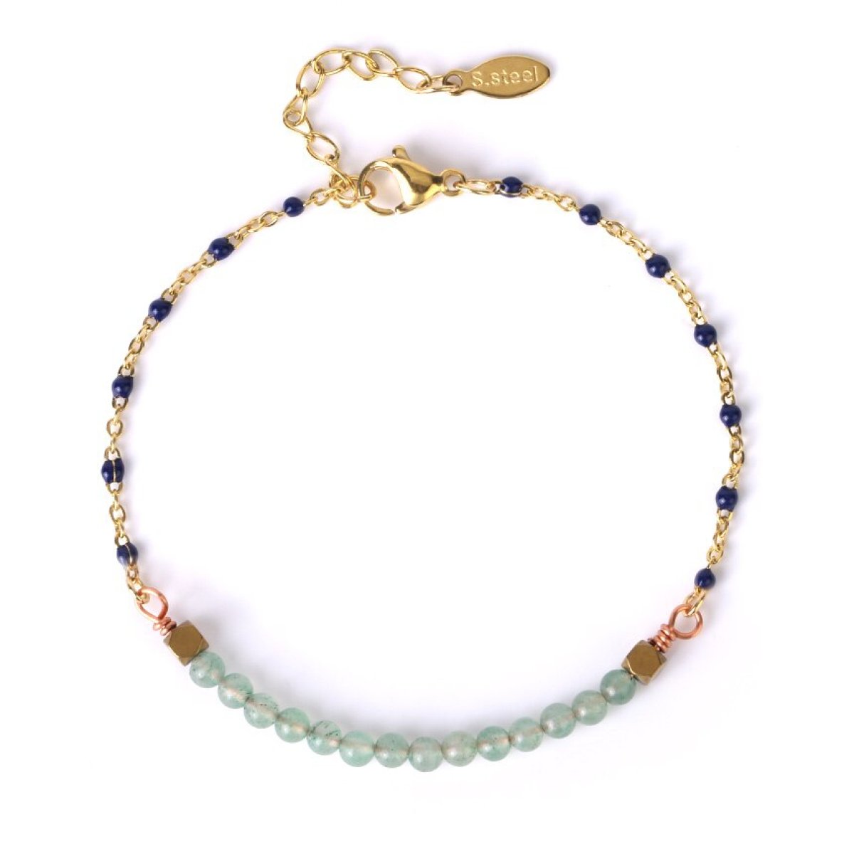 Bracelet Agate Mousse "Avelina" en Acier