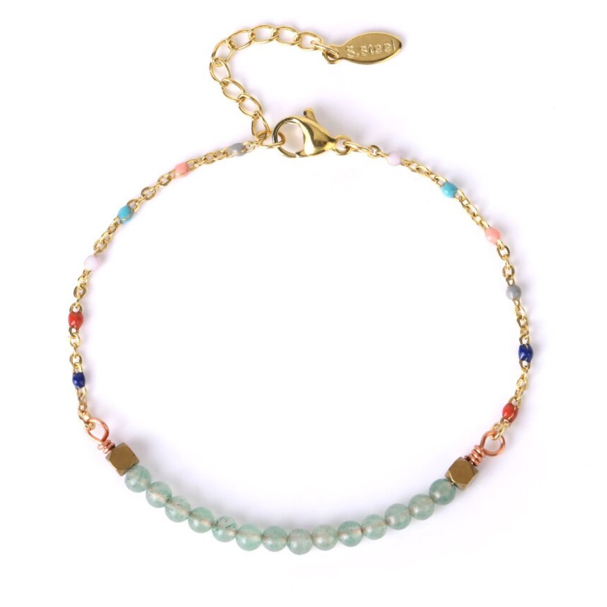 Bracelet Agate Mousse "Floraïs" en Acier