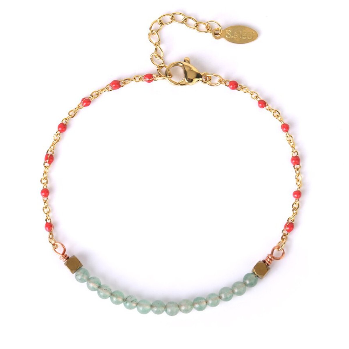 Bracelet Agate Mousse "Ysabella" en Acier