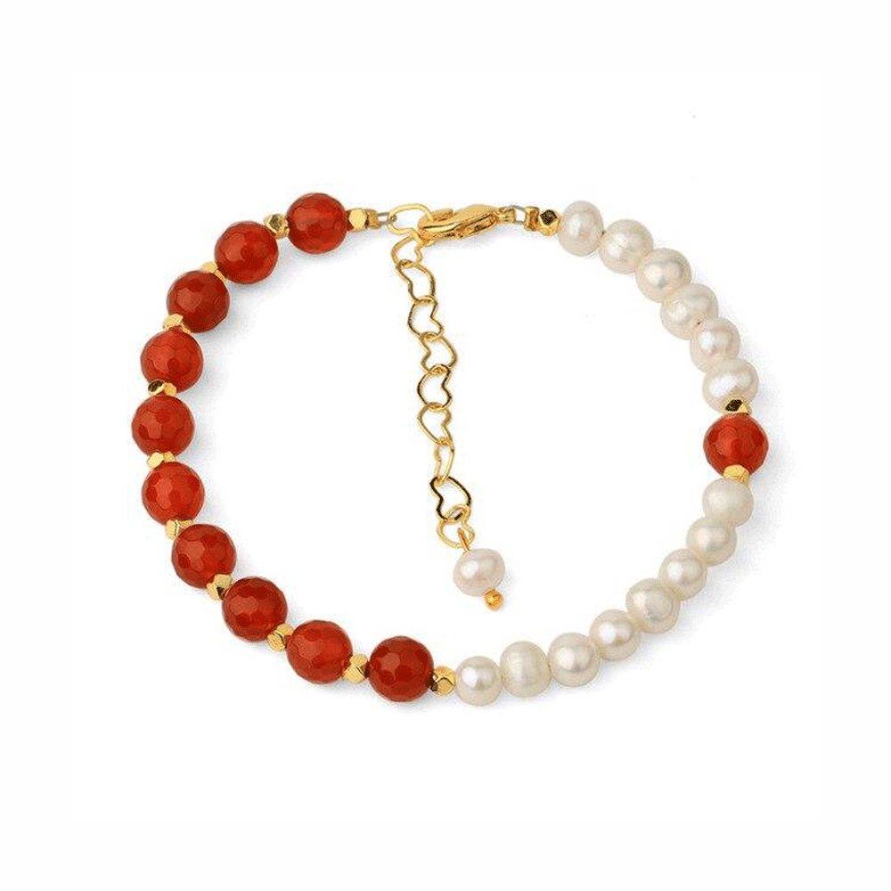 Bracelet Agate Rouge "Célandine"