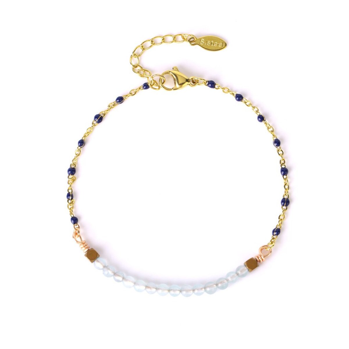 Bracelet Aigue Marine "Daria" en Acier