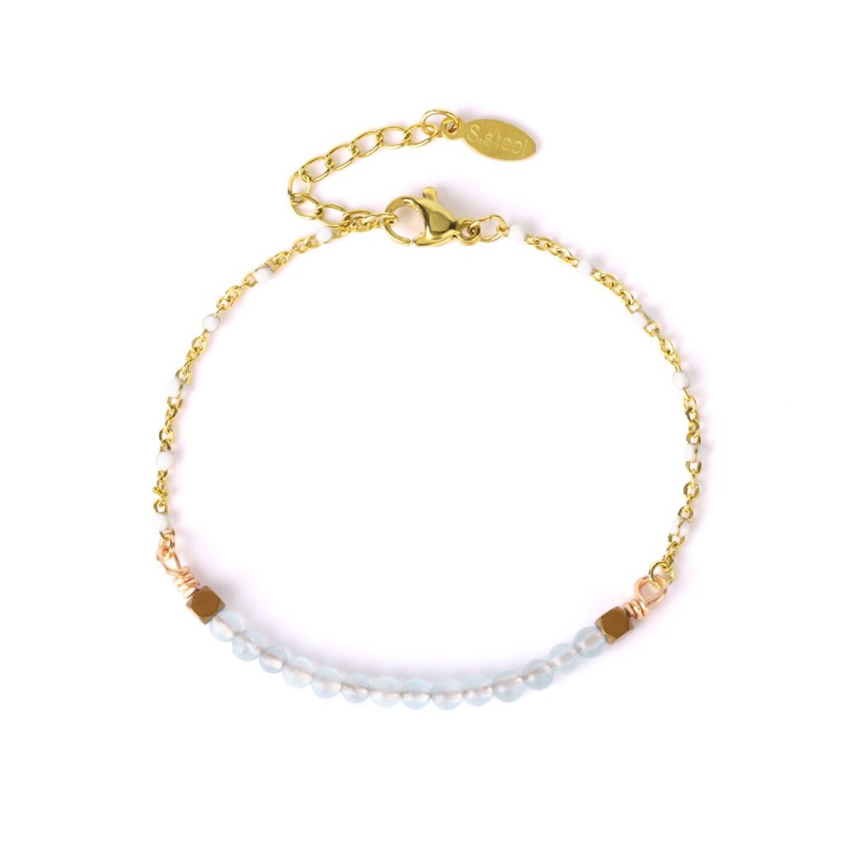 Bracelet Aigue Marine "Larissa" en Acier