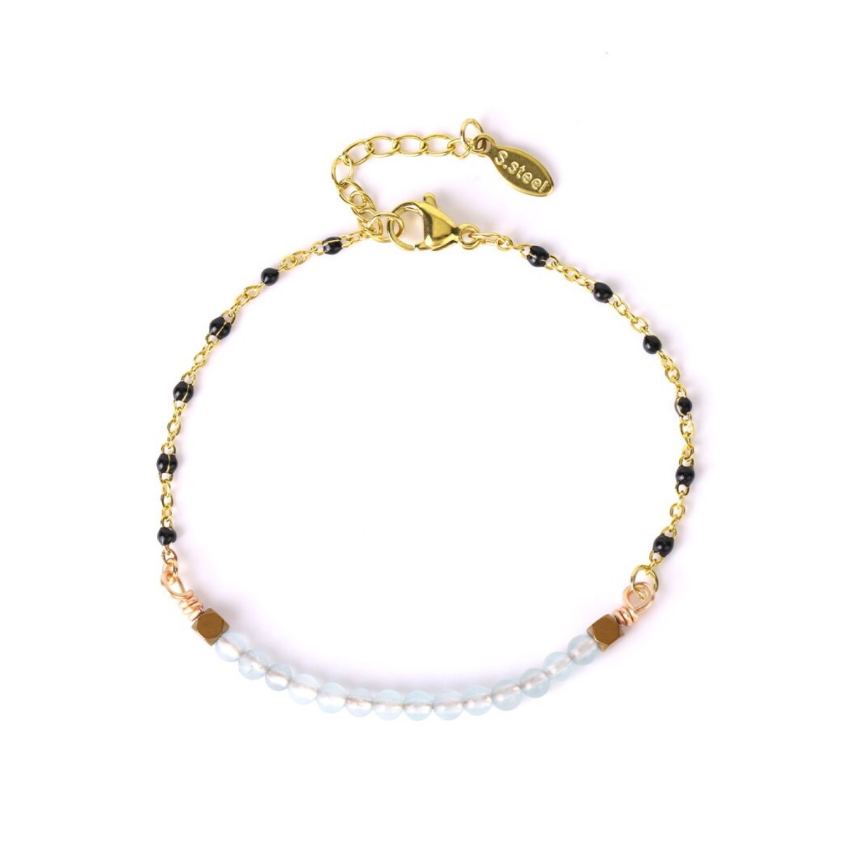 Bracelet Aigue Marine "Zofia" en Acier
