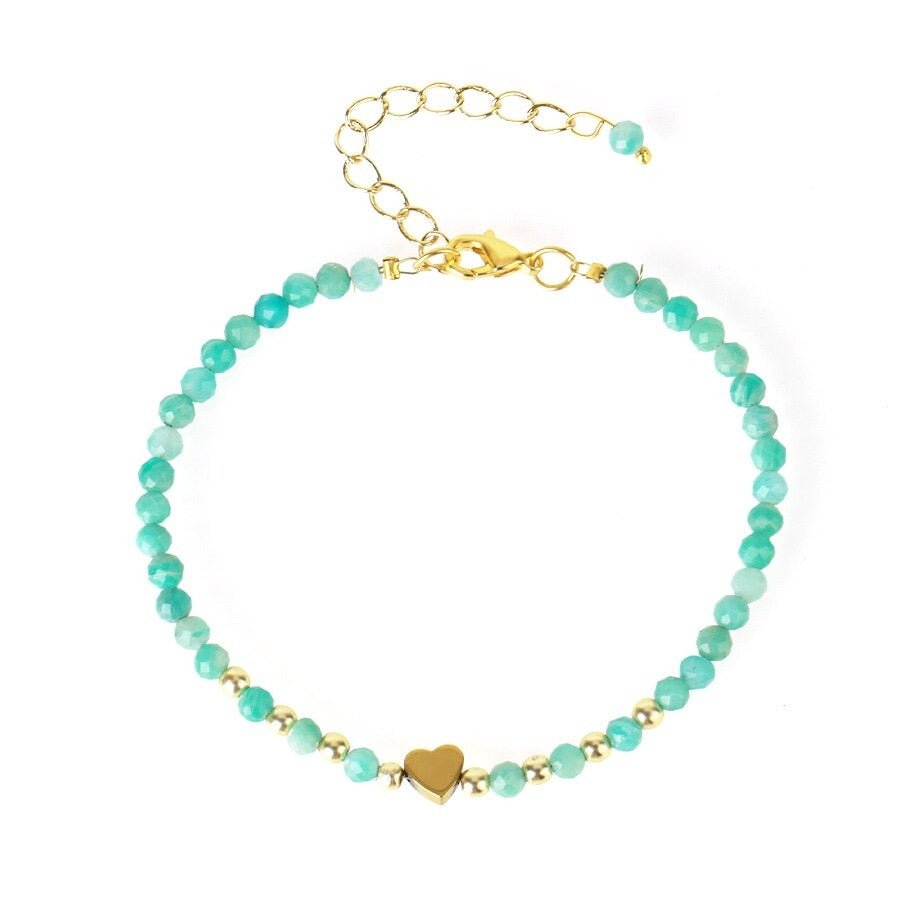 Bracelet Amazonite Coeur "Caeliana"