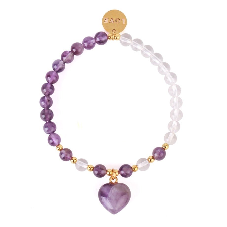 Bracelet Améthyste Coeur "Cassandre"
