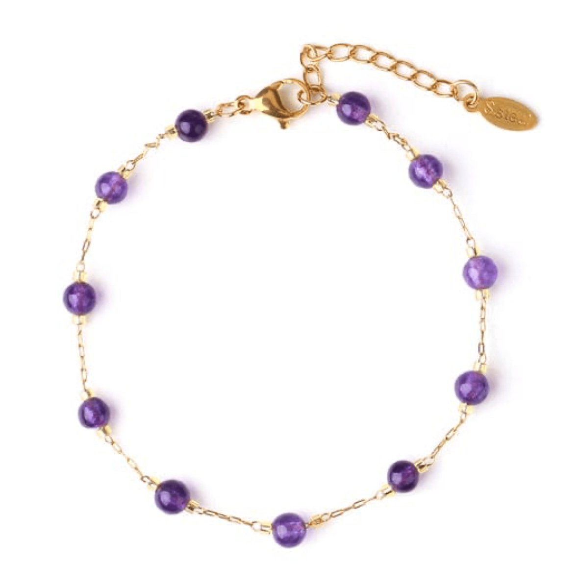 Bracelet Améthyste "Enola" en Acier
