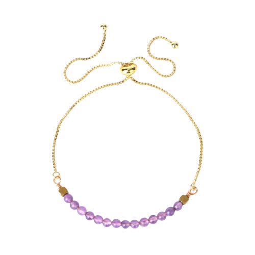 Bracelet Améthyste "Nassika" en Acier
