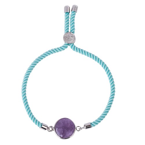Bracelet Améthyste "Séléna" en Nylon