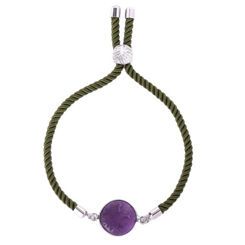 Bracelet Améthyste "Thaïs" en Nylon
