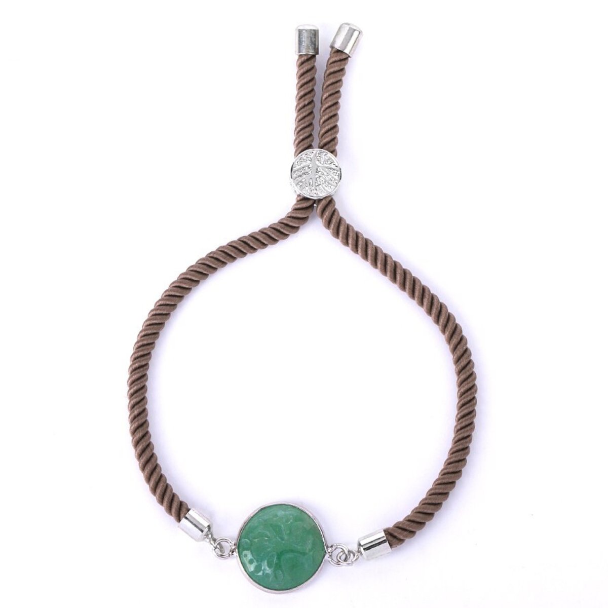 Bracelet Aventurine Verte "Aylin" en Nylon