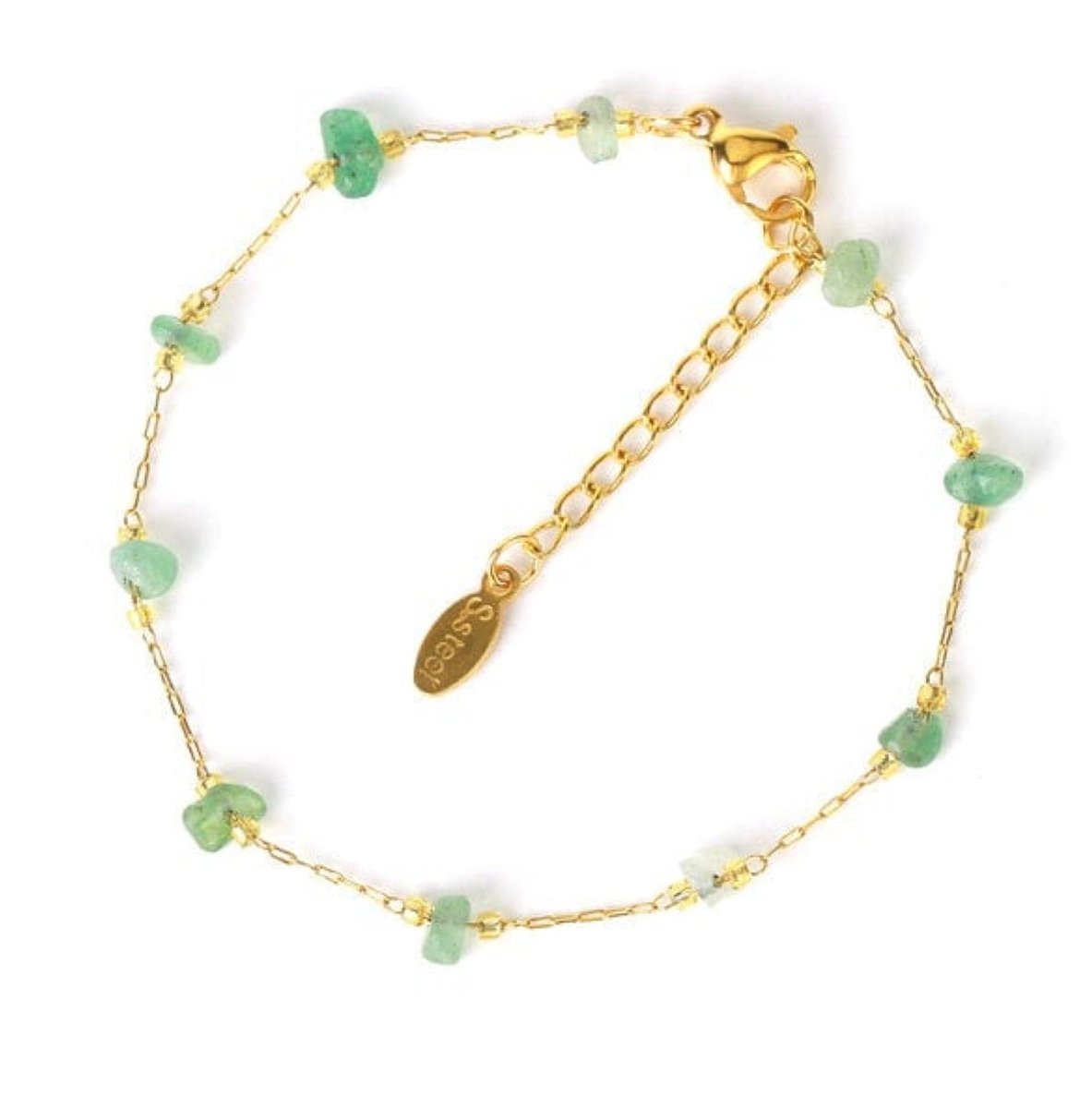 Bracelet Aventurine Verte "Ena" en Acier Inoxydable