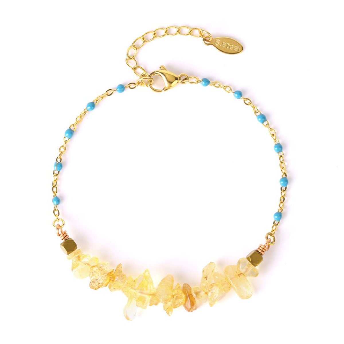 Bracelet Citrine "Jeanne" en Acier Inoxydable