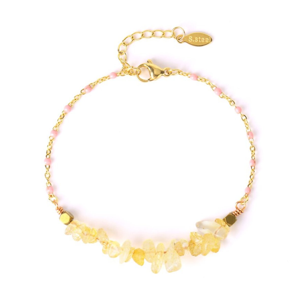 Bracelet Citrine "Kay" en Acier Inoxydable