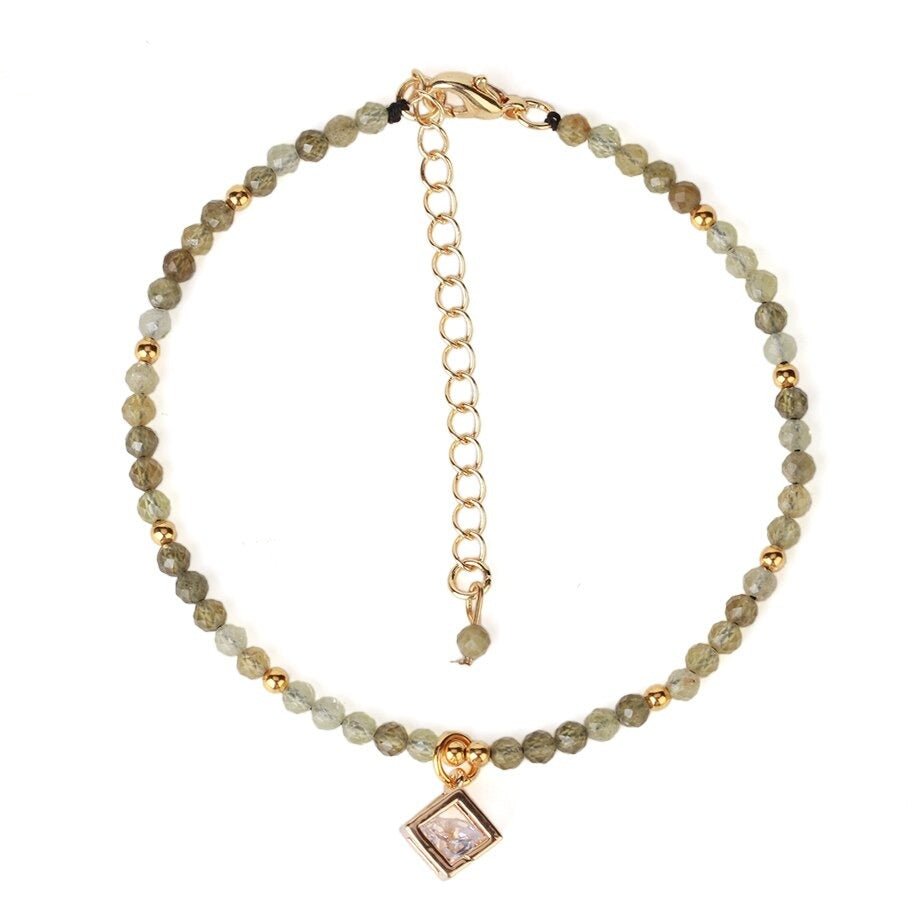 Bracelet Grenat Vert "Mel"