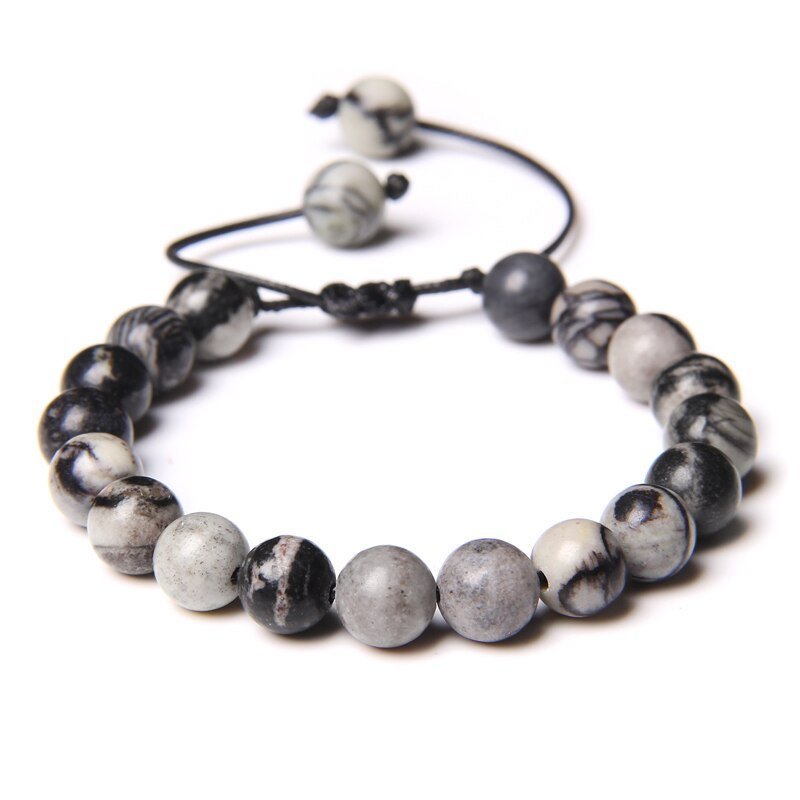 Bracelet Jaspe Picasso 8mm "Adeline"