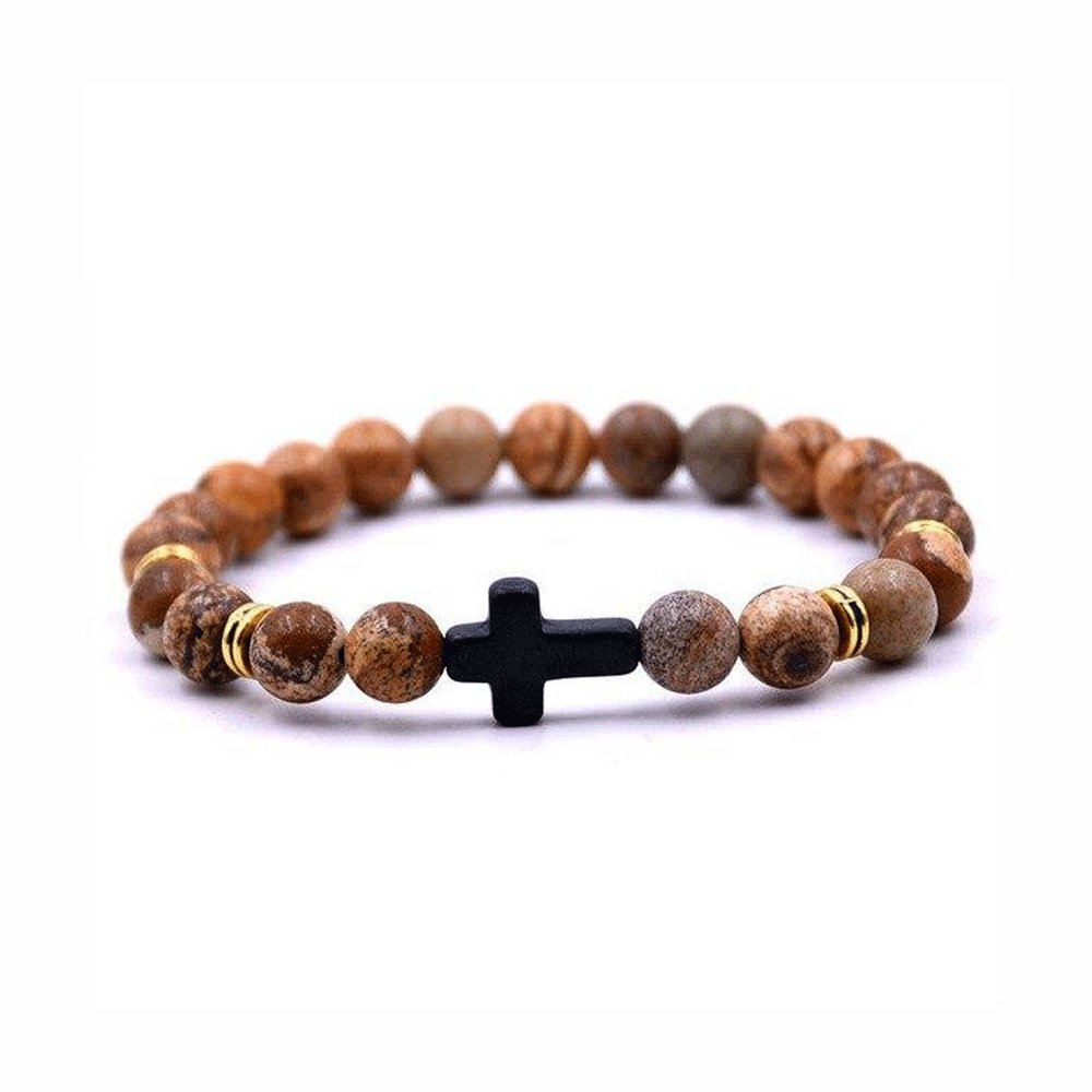 Bracelet Lithothérapie Jaspe Paysage "Kia"