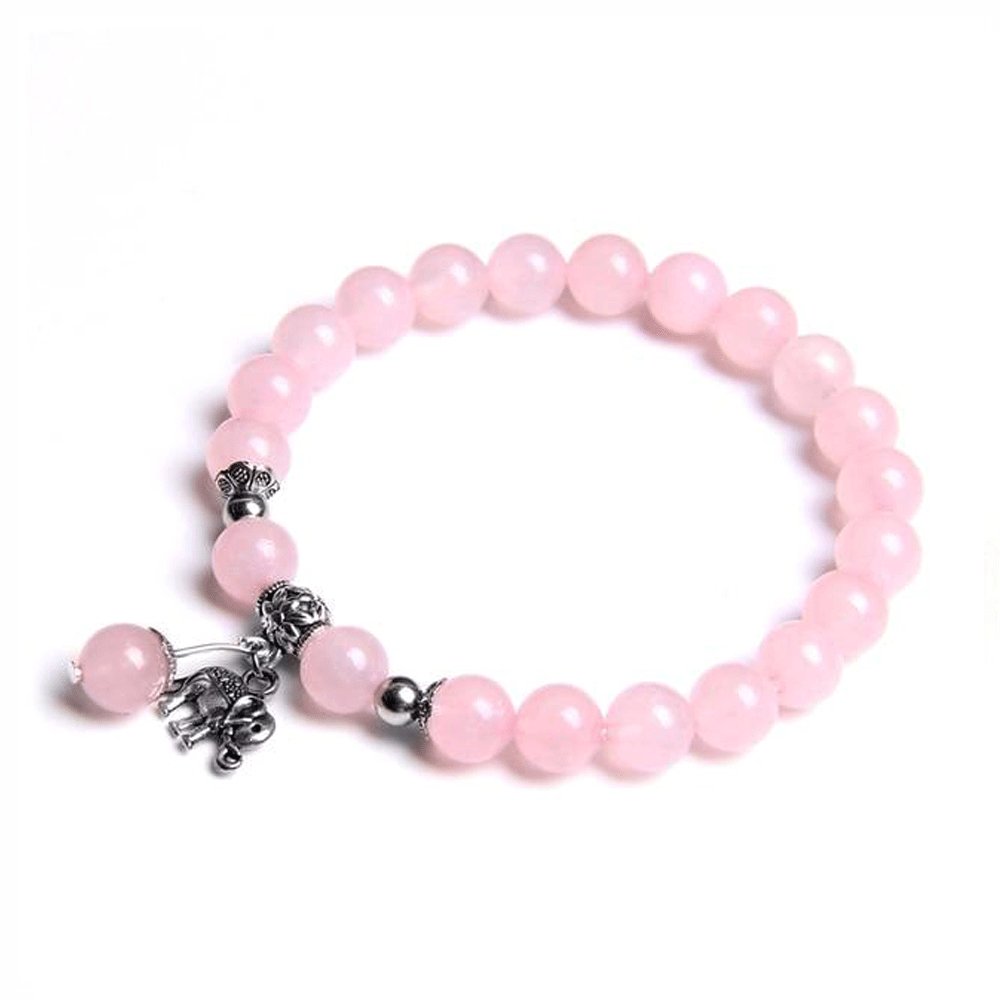 Bracelet Lithothérapie Quartz Rose "Adélia"