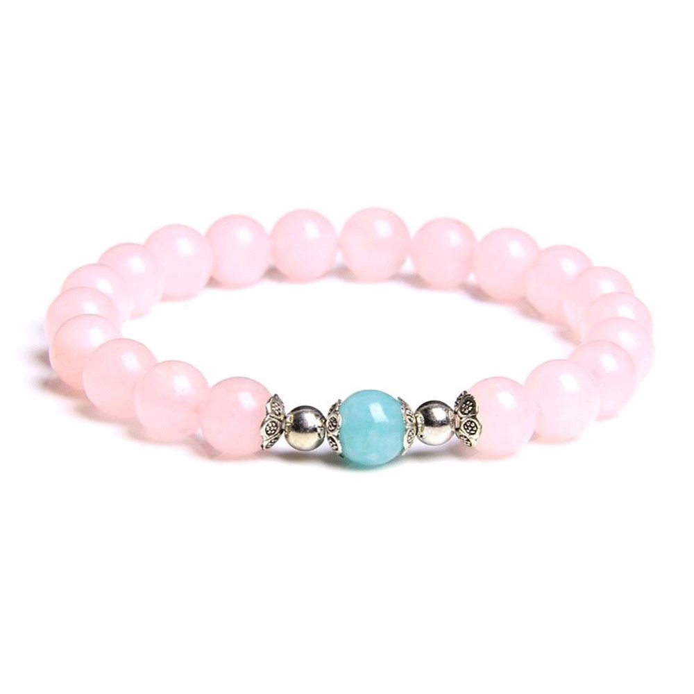 Bracelet Lithothérapie Quartz Rose "Gina"