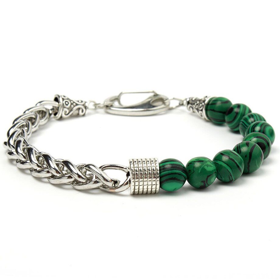 Bracelet Malachite "Tessa" en Acier